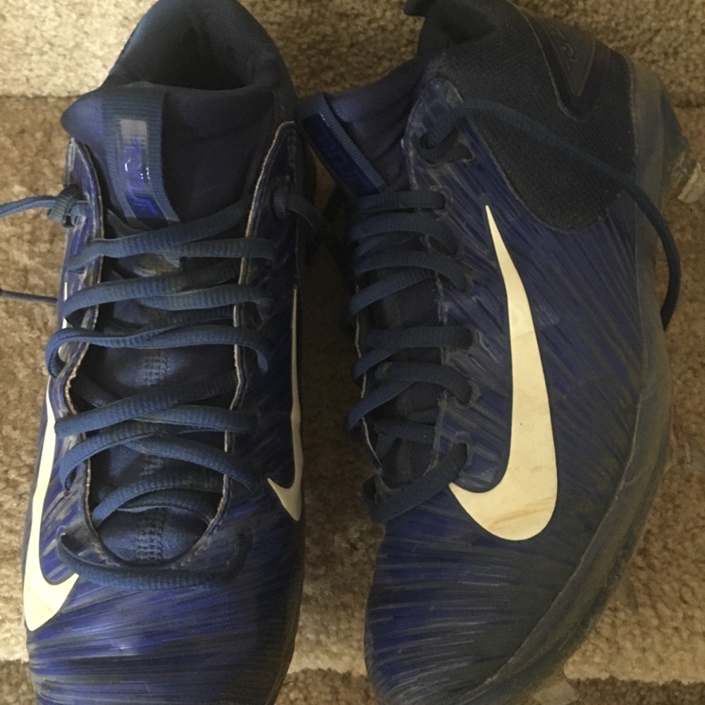 NIKE Blue/Wht.⚾️Baseball ⚾️ Cleats Excellent Shape - Picture 2 of 2
